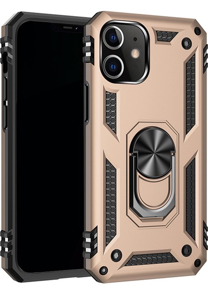 Anti Drop Pc + Tpu Hibrit Cep Telefonu Iphone 12/12 Pro - Altın Için Ring Kickstand ile (Yurt Dışından)