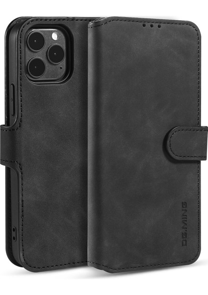 Iphone 12 Pro/12 Için Deri Cüzdan Kabuğu - Siyah (Yurt Dışından)