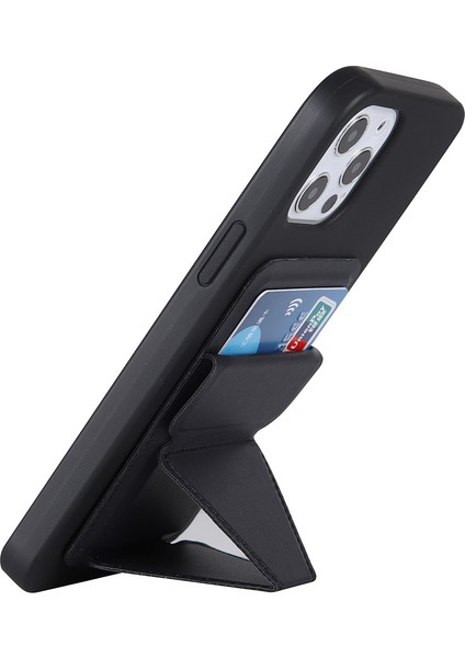 Iphone 12/12 Pro/12 Pro Max Için Kalite Deri Kart Tutucusu Kickstand Telefon Kılıfı - Black (Yurt Dışından)