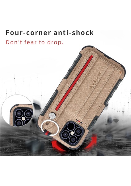 Shouhushen Kart Tutucu Kumaş Kaplamalı Pc Tpu Hibrid Kapak Aksesuarı Iphone 12 Pro Max 6.7 Inç Kahverengi (Yurt Dışından) fırsatları