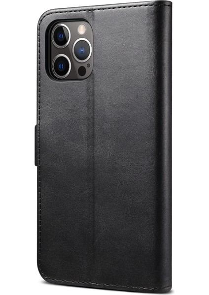 Manyetik Kapatma Toka Deri Telefon Cüzdan Stand Kılıfı Iphone 12/12 Pro-Black Için (Yurt Dışından)