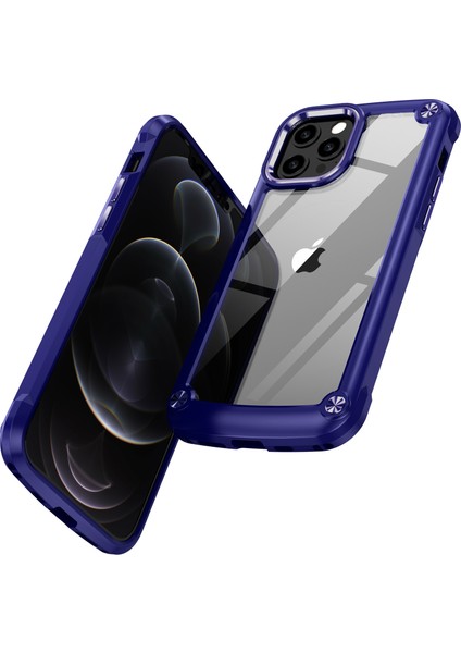Iphone 12 Pro Max Telefon Kılıfı Için Köşe Yastıklar Telefon Kılıfı 360 Derek Koruma Pc+Tpu Hibrid Telefon Kapağı Kılıf Mavisi/mavi (Yurt Dışından) fiyatları