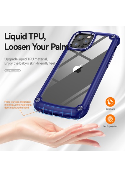 Iphone 12 Pro Max Telefon Kılıfı Için Köşe Yastıklar Telefon Kılıfı 360 Derek Koruma Pc+Tpu Hibrid Telefon Kapağı Kılıf Mavisi/mavi (Yurt Dışından) fırsatları