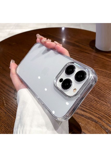 Iphone 12/12 Için Pro Clear Geri Kapak Pc+Tpu Çift Katmanlı Lens Çerçeve Koruyucu Telefon Kılıfı (Yurt Dışından)