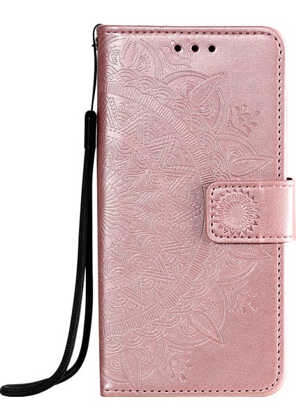 Baskılı Mandala Çiçek Cüzdan Deri Deri Flip Kapak Iphone 12 Pro Max 6.7 Inç-Rose Altın (Yurt Dışından) fiyatları