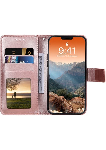 Baskılı Mandala Çiçek Cüzdan Deri Deri Flip Kapak Iphone 12 Pro Max 6.7 Inç-Rose Altın (Yurt Dışından) fırsatları
