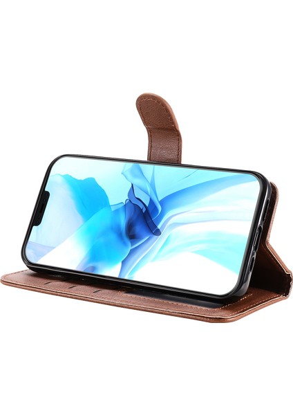 Iphone 12/12 Pro Phone Case Anti-Fall Manyetik Kt Deri Serisi-3 Çıkarılabilir 2'si 1 Arada Cüzdan Tasarım Deri Kılıf-Brown (Yurt Dışından)