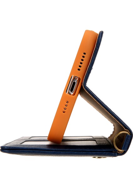 Pu Deri Kart Yuvaları Iphone 12/12 Pro - Mavi Için Cüzdan Telefon Kapak Kılıfı (Yurt Dışından) fırsatları