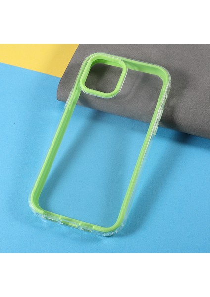 IPhone 12/12 Pro-Light Green Için Soyunabilen 3'ü Tasarım Makarna Renkli Kenar Hibrit Telefon Kapak Kılıfı (Yurt Dışından)