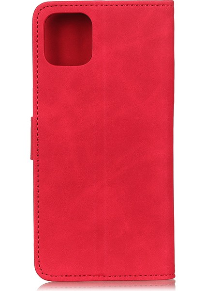 Iphone 12 Pro/12 Için Retro Deri Cüzdan Cep Telefonu Kabuğu - Kırmızı (Yurt Dışından)