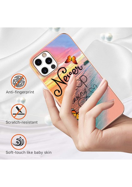 Iphone 12 Pro Max Telefon Kılıfı Için Elektrokaplatma Imd Slim Shockproof Tpu Yumuşak Kauçuk Kapağı-Durma Hayalini Durdur (Yurt Dışından)