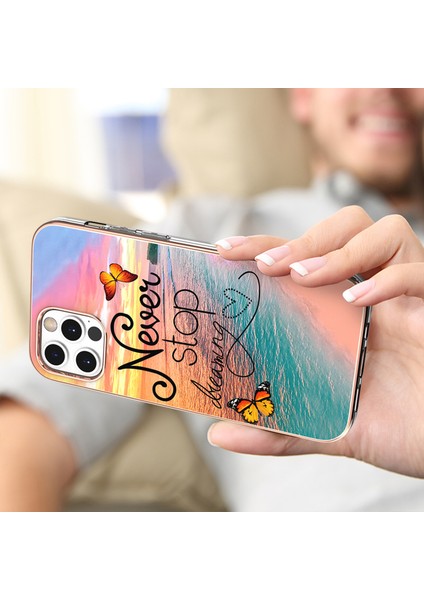 Iphone 12 Pro Max Telefon Kılıfı Için Elektrokaplatma Imd Slim Shockproof Tpu Yumuşak Kauçuk Kapağı-Durma Hayalini Durdur (Yurt Dışından)