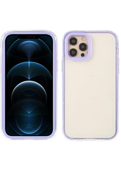 IPhone 12/12 Pro-Moral Için Soyunabilen 3'ü Tasarım Makarna Renkli Kenar Hibrit Telefon Kapağı Kılıfı (Yurt Dışından)