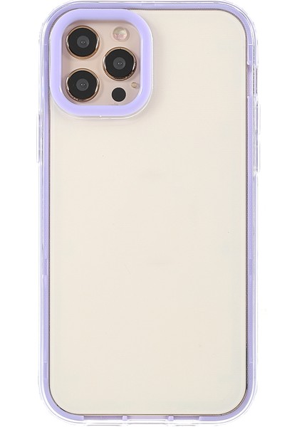 IPhone 12/12 Pro-Moral Için Soyunabilen 3'ü Tasarım Makarna Renkli Kenar Hibrit Telefon Kapağı Kılıfı (Yurt Dışından)