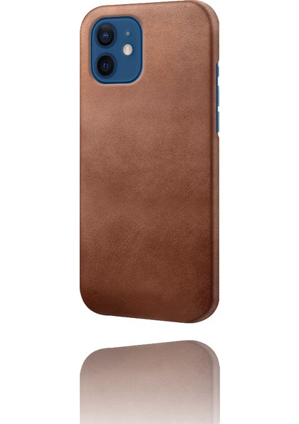 Pu Deri Kaplamalı Sert Pc Kabuk Telefon Kılıf Koruyucu Iphone 12/12 Pro - Brown Için (Yurt Dışından) modelleri