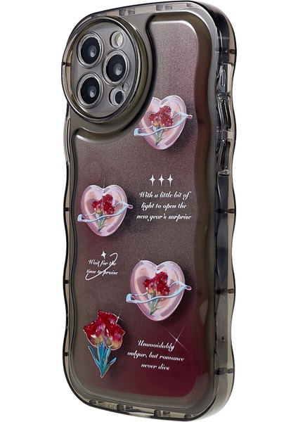 Iphone 12 Pro Max Telefon Vaka Deseni Baskılı Vaka Dalga Şeklinde Kenar Şok Geçirmez Esnek Tpu Cep Telefonu Kapak Görevli Siyah/kalp (Yurt Dışından) fiyatları