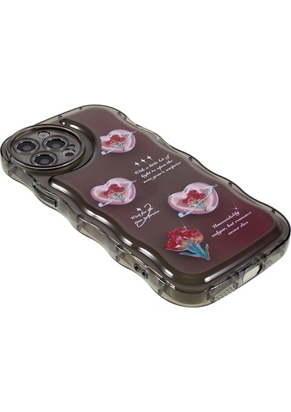 Iphone 12 Pro Max Telefon Vaka Deseni Baskılı Vaka Dalga Şeklinde Kenar Şok Geçirmez Esnek Tpu Cep Telefonu Kapak Görevli Siyah/kalp (Yurt Dışından) fırsatları