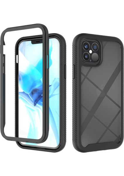 Iphone 12 Pro/12 Için Shockproof Pc + Tpu Hibrid Telefon Kapağı - Siyah (Yurt Dışından)