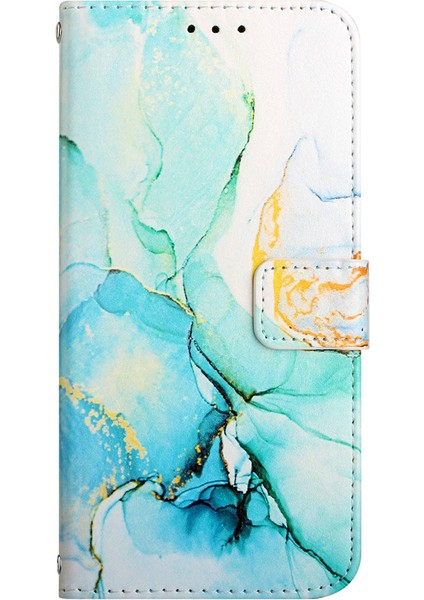 Iphone 12/12 Pro Mezar Desen Şok Geçirmez Pu Deri Cüzdan Standı Case-Green LS003 (Yurt Dışından)