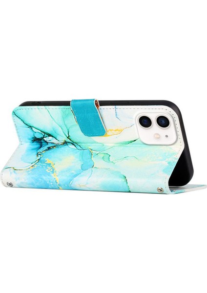 Iphone 12/12 Pro Mezar Desen Şok Geçirmez Pu Deri Cüzdan Standı Case-Green LS003 (Yurt Dışından) fırsatları
