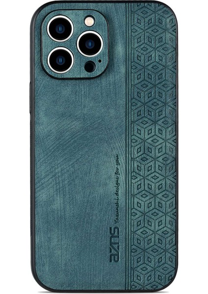 Iphone 12 Pro Için Ön Kara Çizelge Pu Deri+Tpu Telefon Kapağı Baskılı Desen Cep Telefonu Kılıf Yeşili (Yurt Dışından)