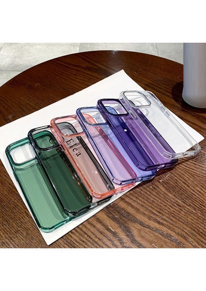 Iphone 12/12 Için Pro Clear Back Cover Pc+Tpu Çift Katmanlı Lens Çerçevesi Koruyucu Telefon Kılıf (Yurt Dışından)