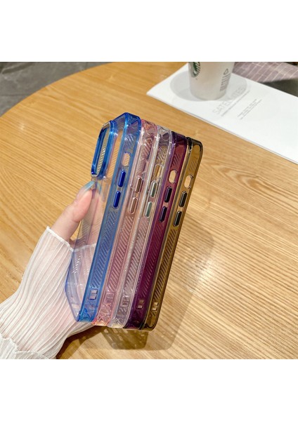 Iphone 12/12 Pro Glitter Kamera Çerçevesi Şeffaf Tpu+Pc Kapak Telefon Kılıfı - Mavi (Yurt Dışından) fiyatları