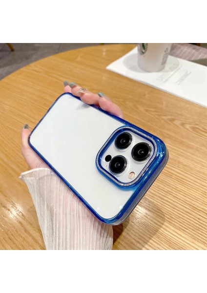 Iphone 12/12 Pro Glitter Kamera Çerçevesi Şeffaf Tpu+Pc Kapak Telefon Kılıfı - Mavi (Yurt Dışından) fırsatları
