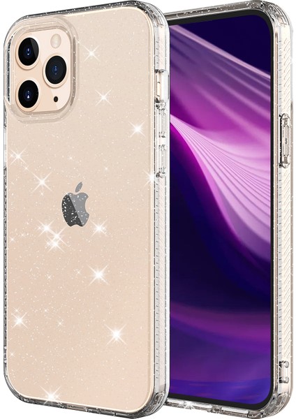 IPhone 12 Pro Maks 6.7 Inç Için Kalınlaştırıcı Koruma Flaş Tozu Tpu Kasası - Şeffaf (Yurt Dışından)