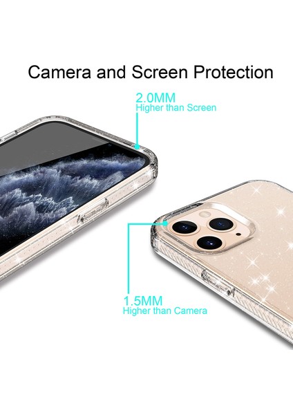 IPhone 12 Pro Maks 6.7 Inç Için Kalınlaştırıcı Koruma Flaş Tozu Tpu Kasası - Şeffaf (Yurt Dışından) fiyatları