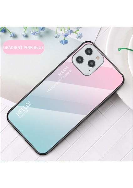 Iphone 12 Pro / 12 Için Gradyan Renk Temsilli Cam + Pc + Tpu Kabuğu - Pembe / Canan (Yurt Dışından)