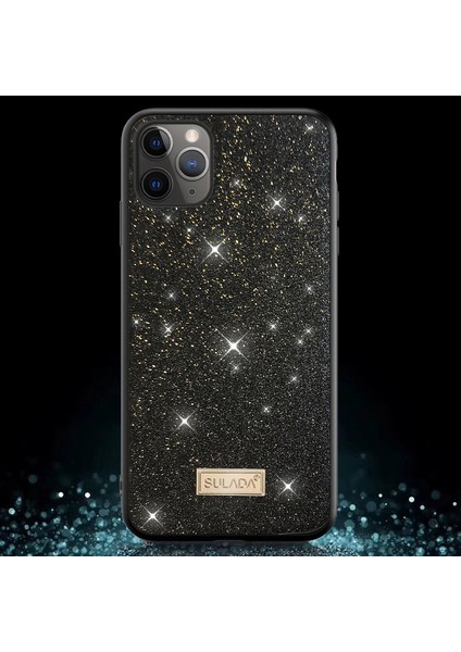 Iphone 12/12 Pro Kapak Için Göz Kamaştırıcı Işıltılı Yüzey Deri Kaplı Tpu Kasası - Siyah (Yurt Dışından) fiyatları