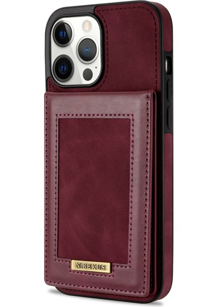 Iphone 12 Pro Max Telefon Kılıfı En Dikey Kart Tutucu Kickstand Deri Anti-Çizelge Kapağı (Yurt Dışından)