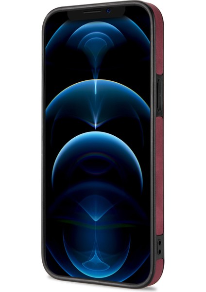 Iphone 12 Pro Max Telefon Kılıfı En Dikey Kart Tutucu Kickstand Deri Anti-Çizelge Kapağı (Yurt Dışından)
