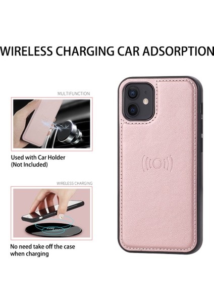 Iphone 12/12 Pro Telefon Kılıfı Çıkarılabilir Cüzdan Telefon Kılıfı Pu Deri Stand Manyetik Çıkarılabilir Çıkarılabilir Koruyucu Kapak Golü Altın (Yurt Dışından)