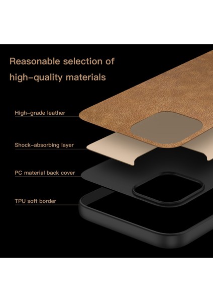 Iphone 12/12 Pro Telefon Kılıfı Için Düşme Önleme Telefon Kılıfı Önleme Karşıtı Retro Pu Deri Kaplamalı Tpu+Pc Telefon Kapak-Dark Sarı (Yurt Dışından) modelleri