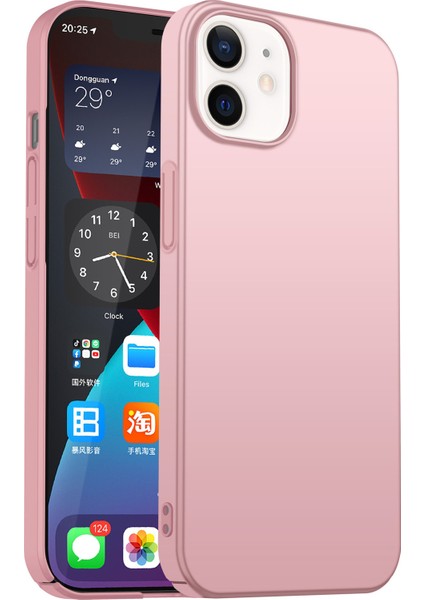 Iphone 12/12 Pro Sold Color Ultra Ince Telefon Kılıfı Sabit Pc Iyi Korumalı Akıllı Telefon Kapak-Rose Gold (Yurt Dışından)