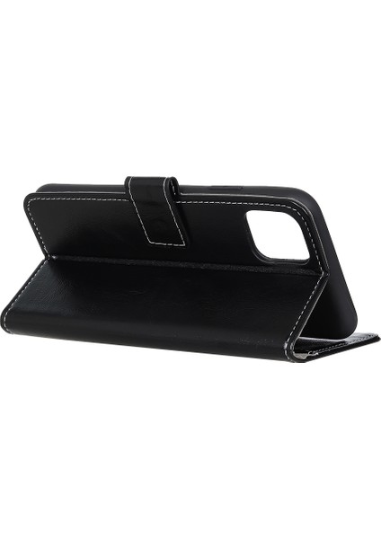 Iphone 12/12 Pro Telefon Kılıfı Çılgın At Dokusu Vintage Deri Cüzdan Kılıfı Stand Function-Black ile Manyetik Şok Geçirmez Koruyucu Kapak (Yurt Dışından) fırsatları