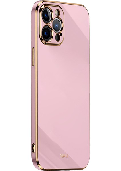 Iphone 12 Pro Telefon Kılıfı Için Tpu Koruyucu Kapak Kesin Lens Kesme Telefon Geri Kılıf Elektrapılaşma Altın Kenar-Doğru (Yurt Dışından)