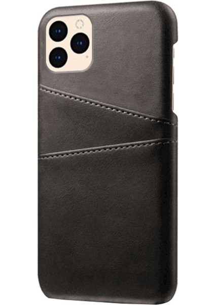 Iphone 12/12 Pro Telefon Kılıfı Pu Deri Kaplamalı Plastik Kılıf Çift Kart Yuvaları Tasarım Ultra Ince Koruyucu Kabuk Black (Yurt Dışından) modelleri