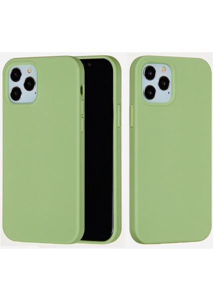 Iphone 12 Pro Max Için 6.7 Inç Sıvı Silikon Yumuşak Cep Telefonu Kapak Akıllı Telefon Kılıfı - Açık Yeşil (Yurt Dışından)