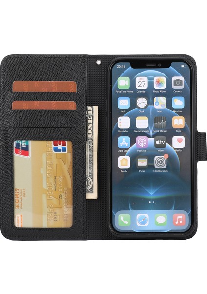 Iphone 12 Pro Max 6.7 Inç Için Çapraz Cilt Deri Çıkarılabilir Tpu Arka Kabuk - Siyah (Yurt Dışından) modelleri