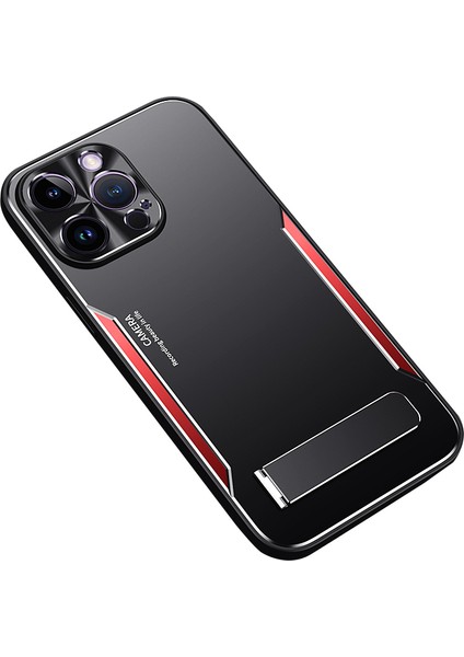 Iphone 12 Pro, Tpu + Alüminyum Alaşımlı Telefon Kapak Kabuğu Kickstand - Kırmızı (Yurt Dışından)