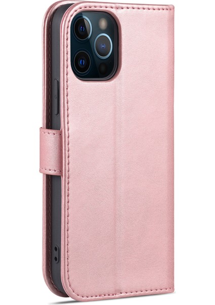 Pu Deri Çok Yolda Koruma Telefon Kapak Cüzdan Stand Kılıfı Iphone 12 Pro Max 6.7 Inç-Rose Altın (Yurt Dışından) modelleri