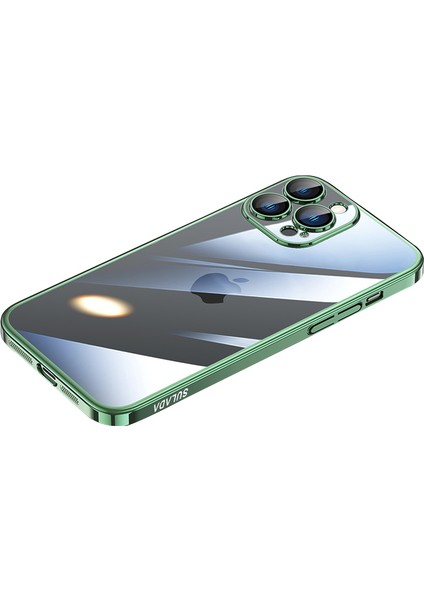 Iphone 12 Pro Max Damla Dirençli Ultra Ince Telefon Kılıfı Elektrapan Pc Kapağı Temperli Cam Lens Yeşili (Yurt Dışından)