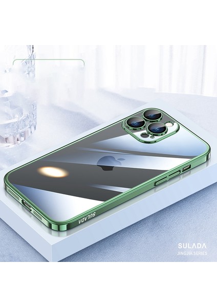 Iphone 12 Pro Max Damla Dirençli Ultra Ince Telefon Kılıfı Elektrapan Pc Kapağı Temperli Cam Lens Yeşili (Yurt Dışından)