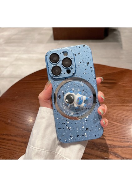 Iphone 12 Pro 3D Dönen Astronot Dışbükey Lens Telefon Kılıfı Lens Film Mavisi (Yurt Dışından)