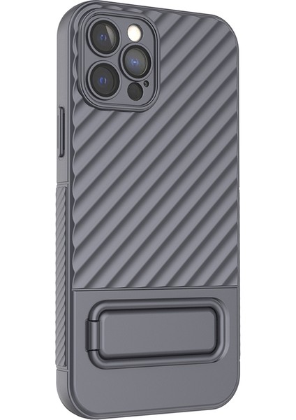 Iphone 12 Pro, Kickstand Design Shockproof Tpu Telefon Kılıfı Için Anti -Cratch Telefon Kapağı - Gray (Yurt Dışından)