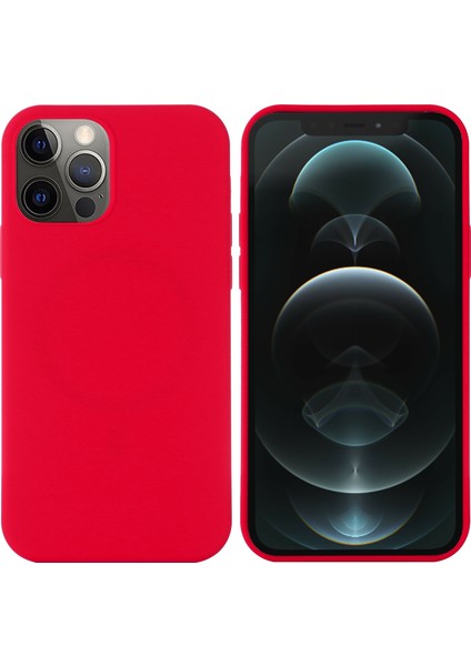 Iphone 12/12 Pro Telefon Kılıfı Magsafe Sıvı Silikon Telefon Kılıfı Manyetik Emilim Cep Telefon Kapağı [kablosuz Şarj Destekleme] -Red ile Uyumlu (Yurt Dışından) modelleri