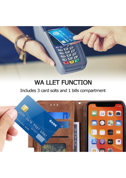 Iphone 12 Pro/iphone 12 Için Vintage Ekleme Tarzı Kapak Standı Deri Flip Kabuk - Mavi (Yurt Dışından) fırsatları